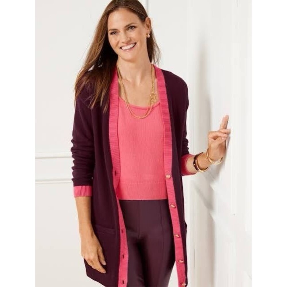 Women's Cardigan Sweater Gold Buttons Cotton Blend Medium